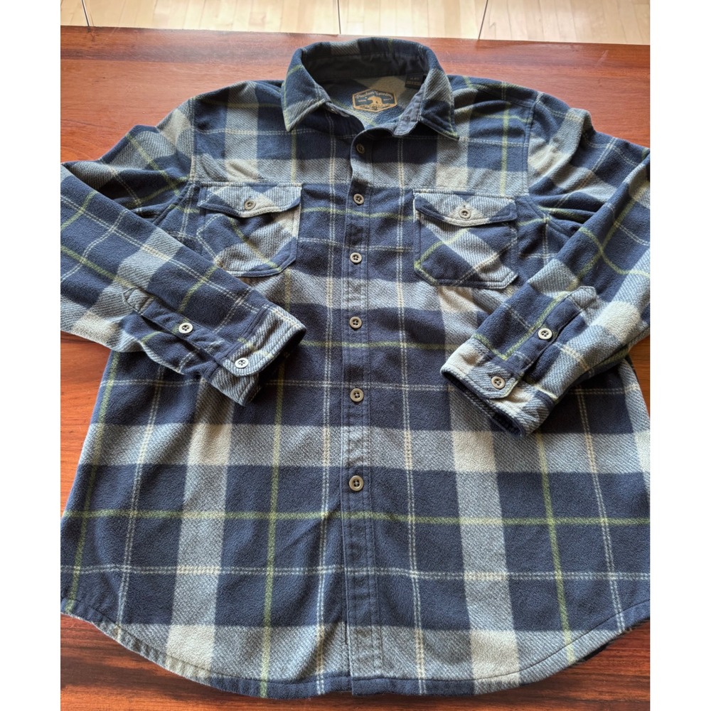 Freedom Foundry Sherpa Lined Flannel Shirt Jacket Mens XL Blue Plaid Shacket